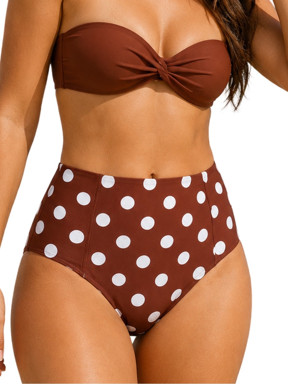 Xhilaration High-Waisted Polka Dot Bikini Bottoms Large NWOT
